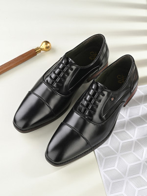 House of Pataudi Pu Lace-Ups Formal Oxford For Men'S Corporate Casuals For Men(Black , 9)