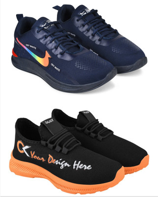 Free Kicks Combo Of 2 Shoes FK-NK-901 & FK-409 Sneakers For Men(Orange , 10)