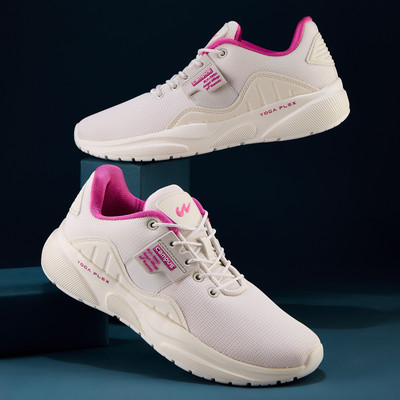 CAMPUS CLAIRE Women's Sports Shoes | Memory Foam Insole for Cushioned Comfort | Lace-Up Running Shoes For Women(White , 5)