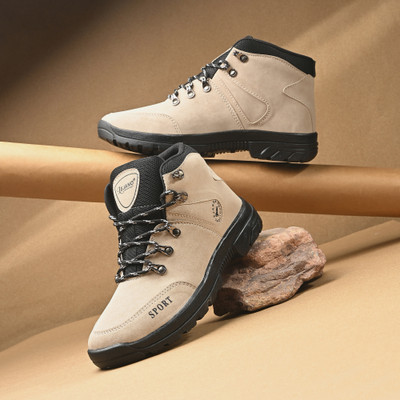 NEAKSER High Tops For Men(Beige, Brown, Tan , 9)