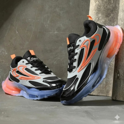 Xtoon Trendy Air-Cushion Sneakers for Men Sneakers For Men(Black , 8)