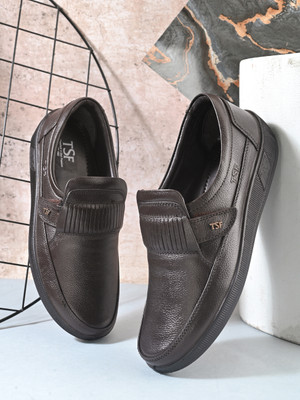TSF Best Leather Office Shoes for men's Slip On For Men(Brown , 45 Euro)