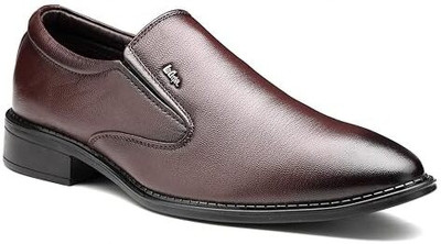 LEE COOPER Formal Slip-On Leather Shoes (Office Shoes) Corporate Casuals For Men(Brown , 9)
