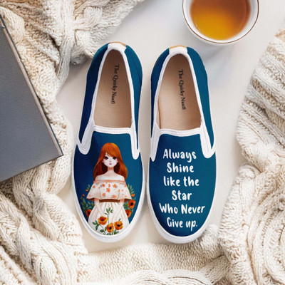 Thequirkynaari Slip On Sneakers For Women(Blue , 6)