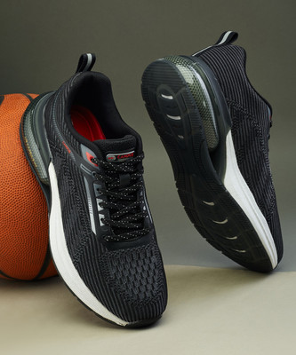 CAMPUS CANVA Men's Sports Shoes | Memory Extra Bounce Insole with Support-Tech |Lace-Up Running Shoes For Men(Black , 6)