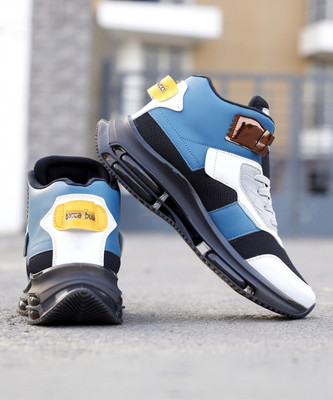 bacca bucci xoxo High Top Sneakers For Men(White, Blue , 6)