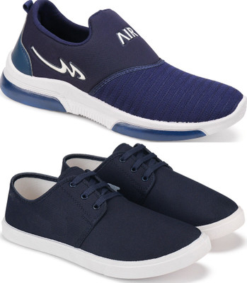 Free Kicks Combo FK-MXO and FK-201 lightweight Slip On Sneakers For Men(Multicolor , 9)