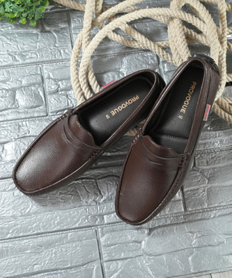 PROVOGUE Men Driving Shoes | Men Loafers | Driving Loafers For Men | Casual Loafers | Driving Shoes For Men(Brown , 7)