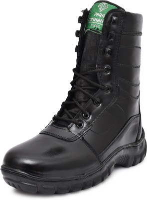 Para Commando U design Full Grain Genuine Leather Army And Tactical Boot Lace Up For Men(Black , 11)