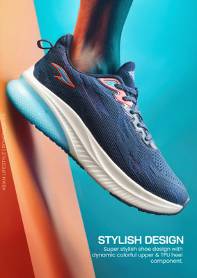 asian Gym,Sports,Walking,Stylish with Extra Comfort Running Shoes POWERPLAY-09 Running Shoes For Men(Navy, Red , 9)