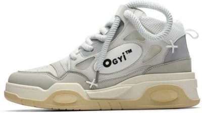 style hub Full Ankle Length Ogei Shoe For Men | Sneakers For Men(White, Grey)