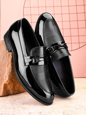 House of Pataudi Comfortable Outdoor Synthetic Leather Slip-On Formal For Men(Black , 7)