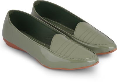 SKOLL Pointed Patent Bellies For Women(Green)