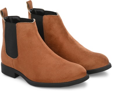 Hirel's Suede Chelsea Boots for Men | Soft Cushioned Insole, Slip-Resistance Boots For Men(Tan , 11)