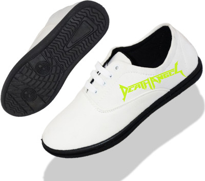 KANEGGYE Stylish Casual Shoes for Men and kids Casuals For Men(White, Olive , 6)