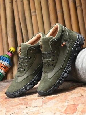 MACTREE High Tops For Men(Olive , 8)