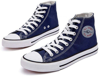 Cipramo All Sports Long Canvas Shoes For Men(Navy , 6.5)
