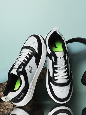 LIBERTY AMAZER-10E Casual Lacing Shoes With EVA Sole| Suitable for College,Office Sneakers For Men(Black, White , 7)