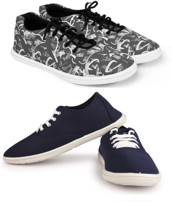 Kzaara Casuals For Men(White, Navy , 8)