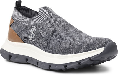 LOUIS STITCH Grey and Tan Flyknit Athleisure Sport Shoes, Casual Sneaker, LS-AT-FS01-GYTN Sneakers For Men(Grey, Tan , 8)