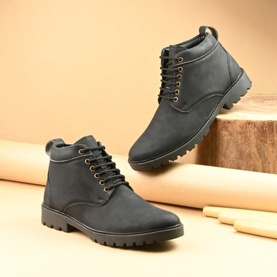 LUSONUDDA Boots for men Boots For Men(Black , 7)