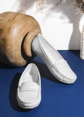 SELFIEE Loafers For Women(White , 3)