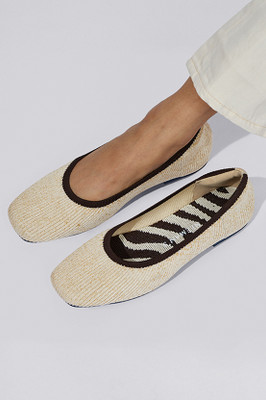 Neemans Metallic Square Flats Bellies For Women(Beige , 6)