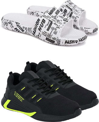 Pennen Men's Lightweight Running Shoes – Comfortable, Stylish Casual Shoes for Walking Loafers For Men(Black, White , 7)