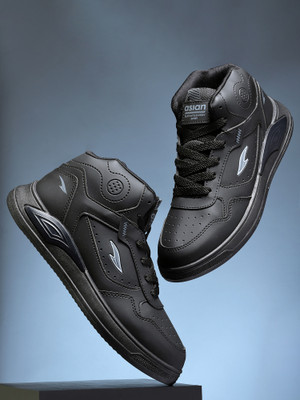 asian Casual Sneaker Shoes For Men|| Soft Cushioned Insole || Moscow-12 High Tops For Men(Black , 8)