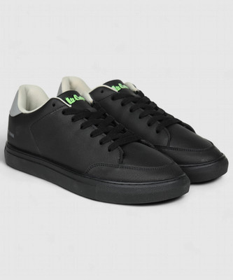 LEE COOPER Leather Casual Lace-Up Stylish Lightweight and Comfortable Daily Wear Sneakers For Men(Black , 8)