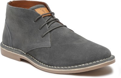 LOUIS STITCH Italian Leather Grey Desert Boots for Men | Mens Chukka Ankle Boots - UK 8 Corporate Casuals For Men(Grey , 8)