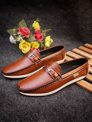 GRUATON Men’s Loafers | Slip-On Casual Shoes for Smart Everyday Look Loafers For Men(Tan , 9)