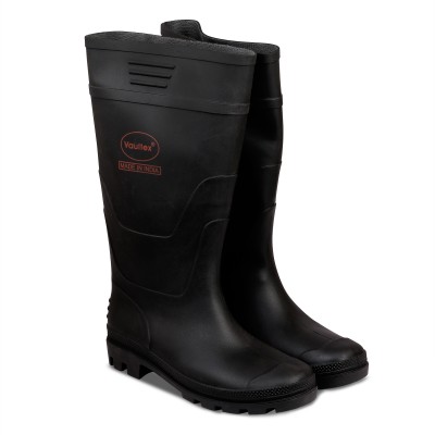 Vaultex PVC Industrial Purpose Super Safety Lightweight Gum Boots Boots For Men(Black)