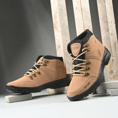 NEAKSER High Tops For Men(Tan, Brown, Black , 7)