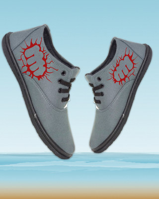 Kenamin Stylish Casual Shoes for Men and kids Casuals For Men(Grey, Red , 7)
