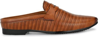 Wakins Back Open Half Stylish & Comfortable with Soft Cushioned Insole | Hand-Stitched Loafers For Men(Tan , 7)
