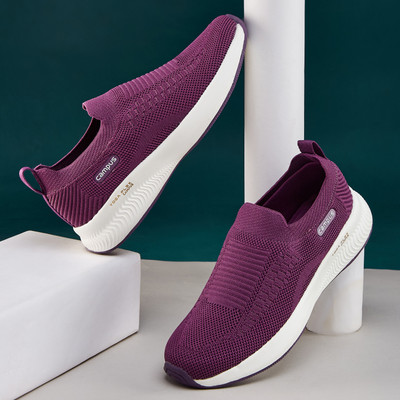 CAMPUS ANNIE Women's Casual Shoes | Sock-Like Fit | Integrated FoamLite Tech | Slip On Walking Shoes For Women(Purple , 6)