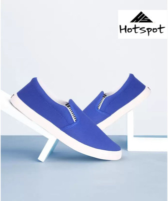 Hotspot Trendy & Stylish Slip On Sneakers For Men(Navy, White , 6)