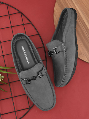 Mast & Harbour Men's Open Loafers Loafers For Men(Grey , 9)