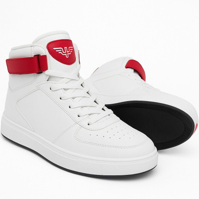 ROYAL RANCH Slip On Sneakers For Men(White, Red , 7)