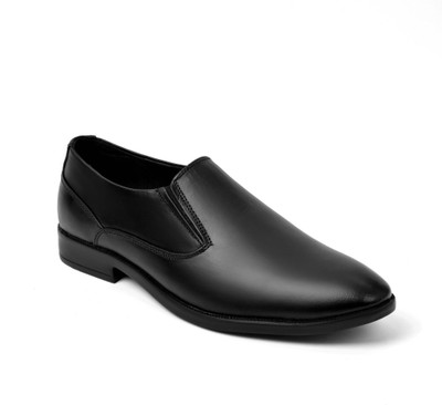 Dagga Dagga Men’s Genuine Leather Slip-On Formal Shoes – Office & Party Wear Slip On For Men(Black , 7)