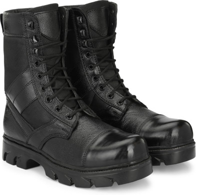 Shoe Day LEATHER COMBAT ARMY BOOT SHOES/ARMY SHOES/ DMS SHOES FOR MEN Boots For Men(Black , 5)