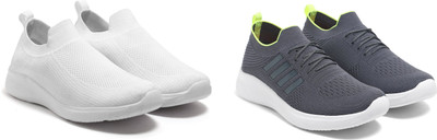 Face Stylish Sports Shoes for Men – Ideal for Running, Gym & Training Sneakers For Men(White, Grey , 9)