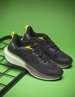 Abros VOID Athleisure Cultured Round-Toe Shape & Hyperfuse Technology Running Shoes For Men(Black , 7)