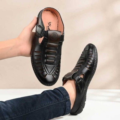 Men's Avenue Men's Black Half Back open Casual Shoes For Men (Black) Casual Sandals Casuals For Men(Black , 8)