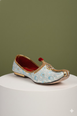 Countless Steps Wedding Juttis For Men Party Wear For Men(Blue , 8)