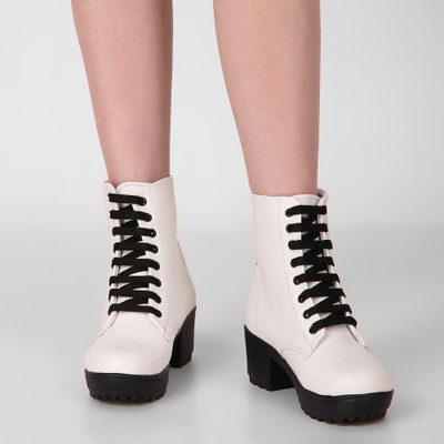 KILLER Women Boot's | Stylish Latest Fashionable Boots for Women's & Girl's Boots For Women(White , 8)