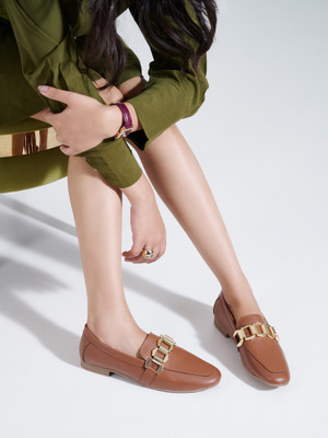 footlabb Trending Comfort casual shoe for women Loafers For Women(Tan , 6)