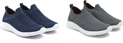 Face Stylish Sports Shoes for Men – Ideal for Running, Gym & Training Sneakers For Men(Navy, Grey , 7)