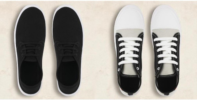 AYANSH MANUFACTURING Men Casual Shoes | Stylish Shoes Casuals For Men(Black, White, Black, White , 6)